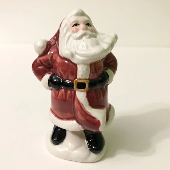 Vtg Fitz and Floyd Christmas Santa and Bag Salt Pepper Shakers Old World - Picture 15 of 16